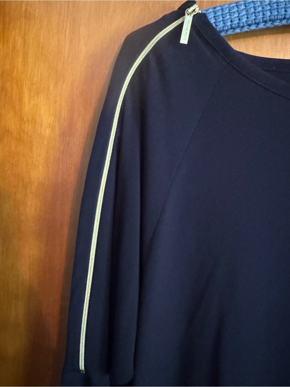 MICHAEL Michael Kors Navy Tunic with Gold Zip Detail